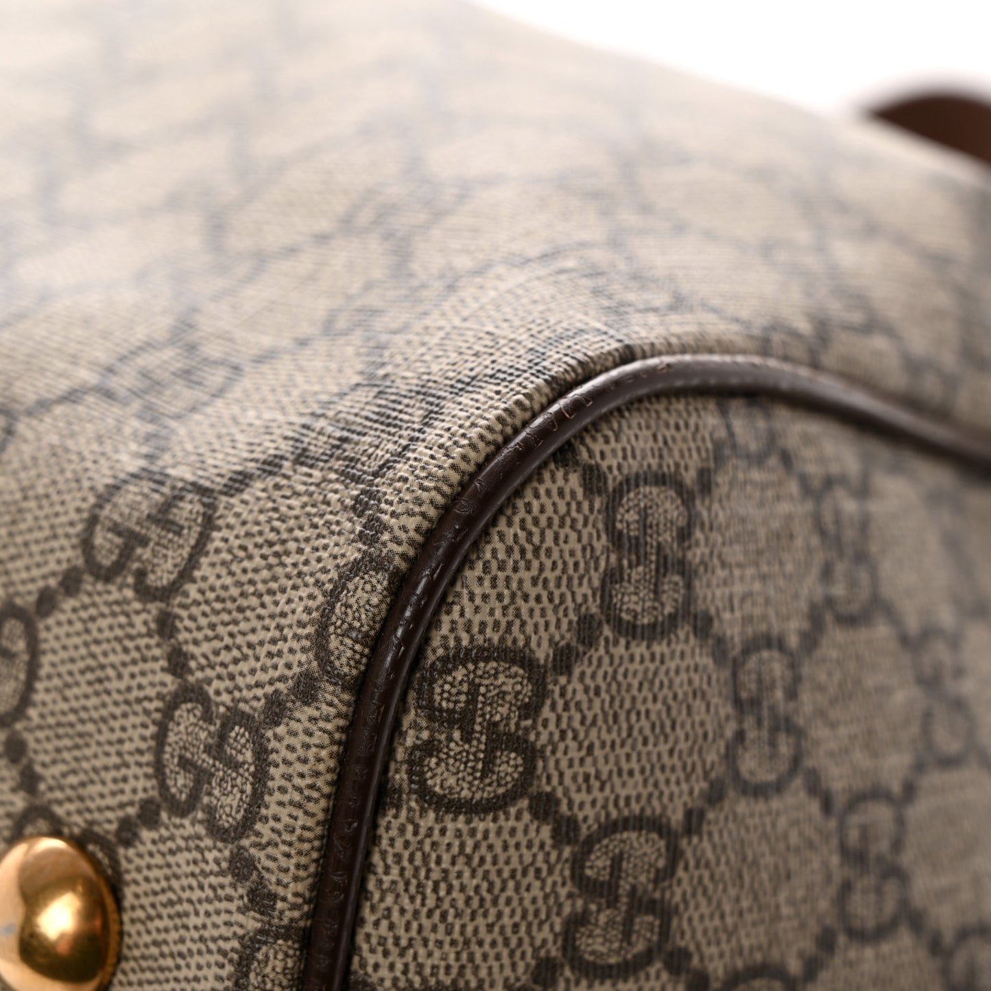 GG Supreme Monogram Textured Dollar Calfskin Web Medium Ophidia Carry-On Duffle Bag Beige Ebony New Acero