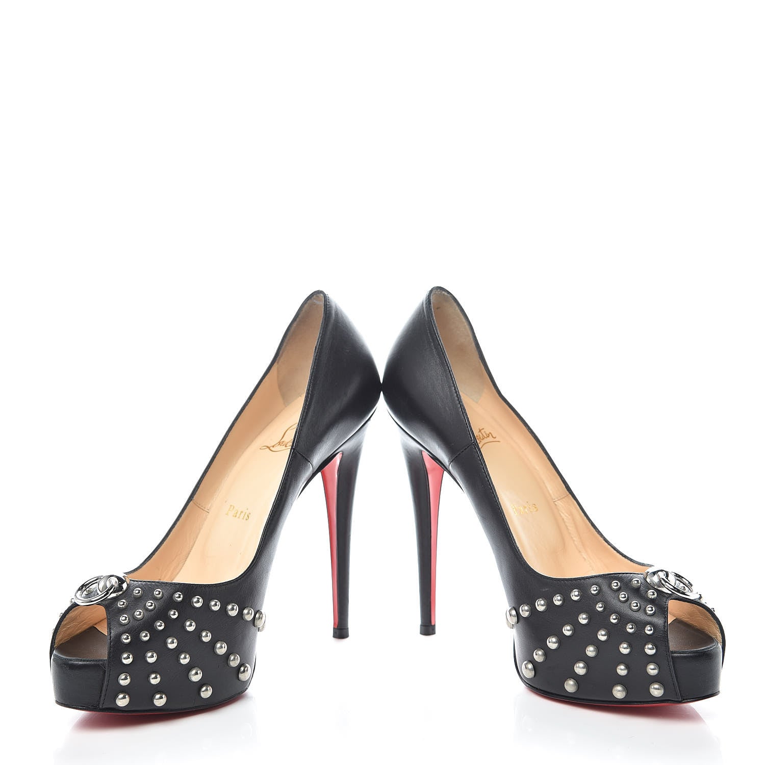 Christian Louboutin Kid Door Knock 120 Platform Pumps 38.5 Black 5 of 12