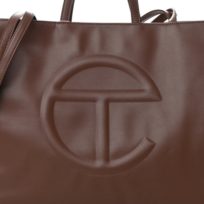 Telfar Vegan Leather Large Shopping Bag Chocolate 8 of 11