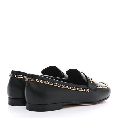 Chanel Lambskin CC Chain Mocassin Loafers 36 Black 4 of 9