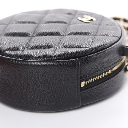 Chanel Caviar Quilted Round Clutch With Chain Black 9 of 9