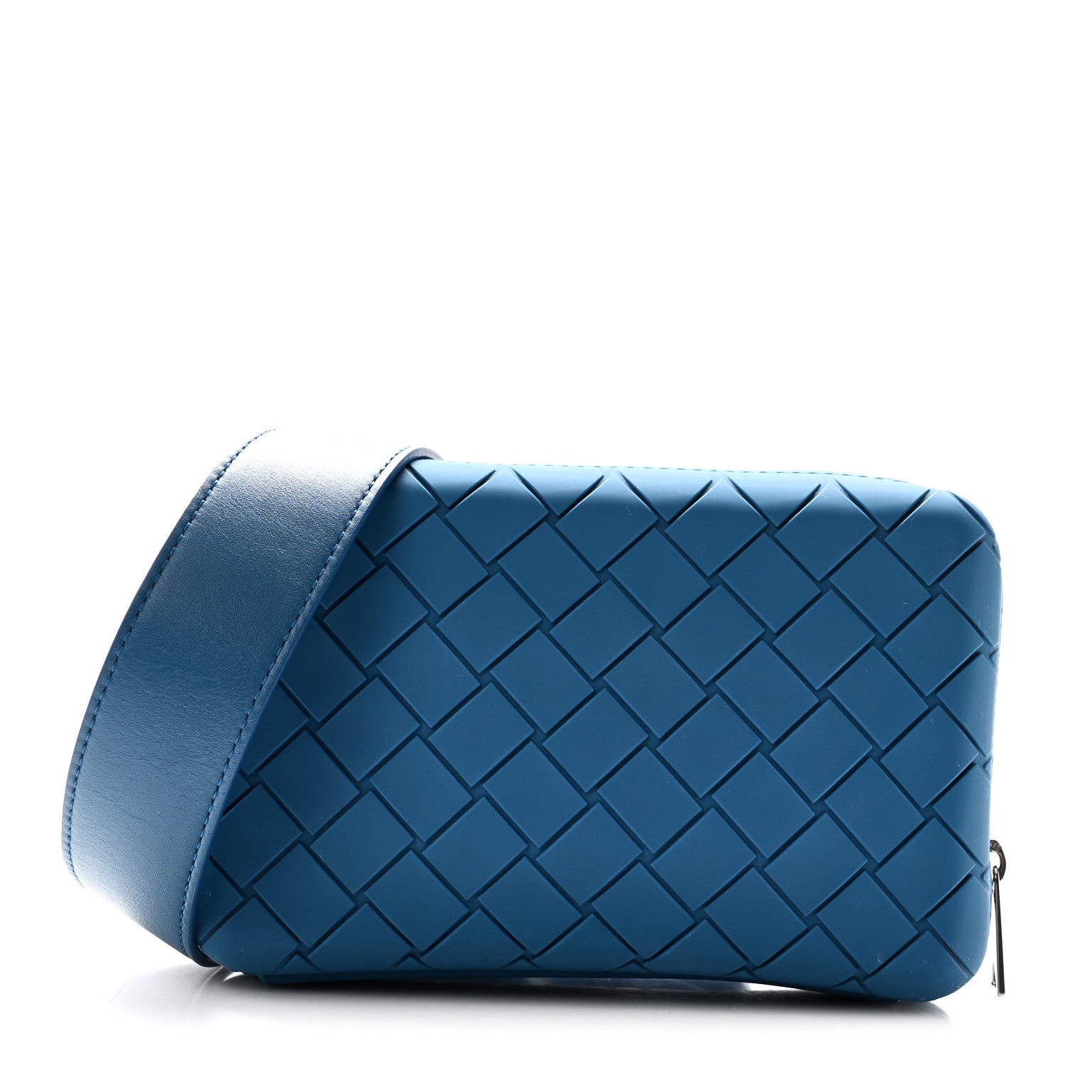 Bottega Veneta Rubber Intrecciato Tech Crossbody Deep Pacific 1 of 9
