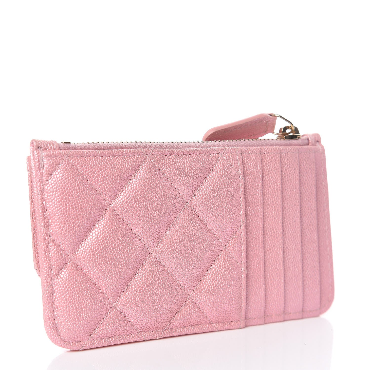 Chanel Iridescent Caviar Quilted Flap Zip Card Holder Pink 3 of 8
