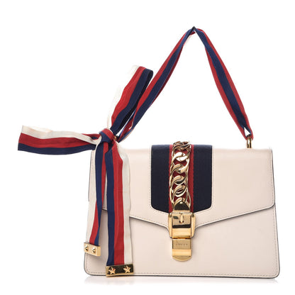 Gucci Calfskin Small Sylvie Shoulder Bag Off White 1 of 12