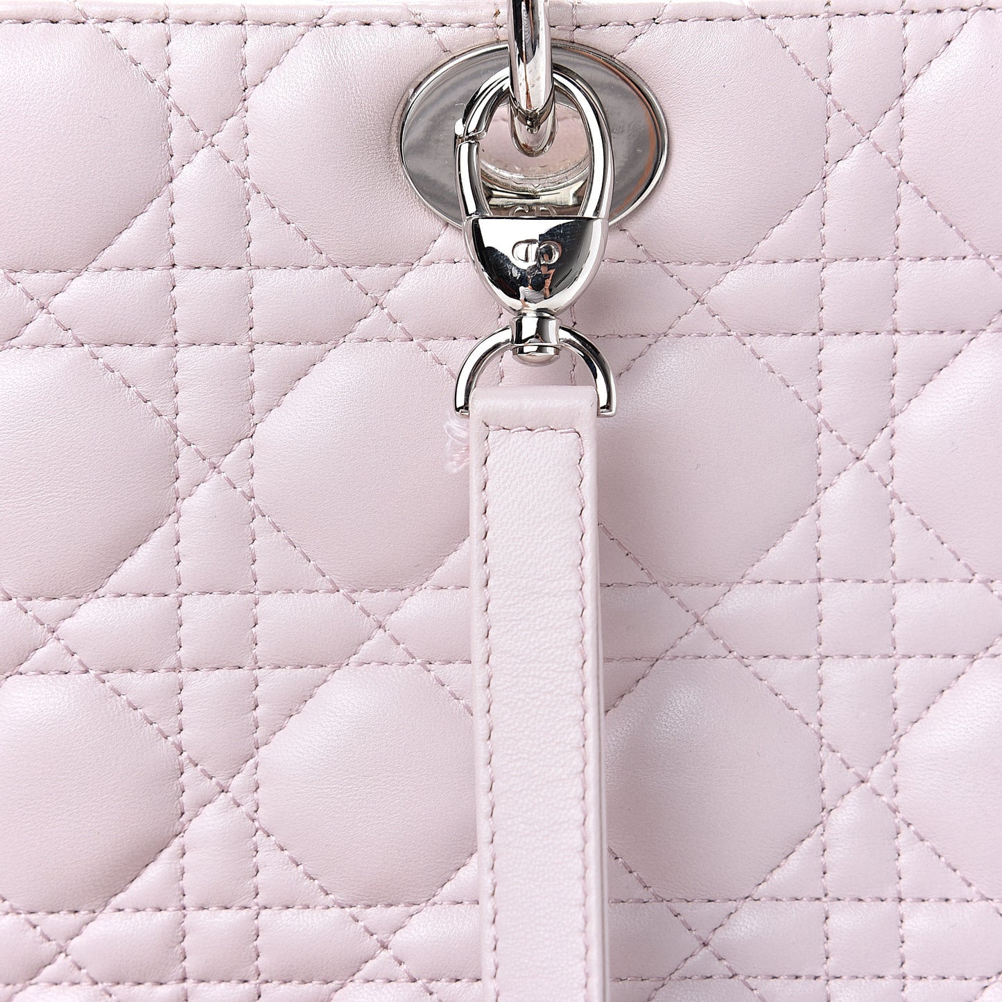 Lambskin Cannage Large Lady Dior Rose Poudre