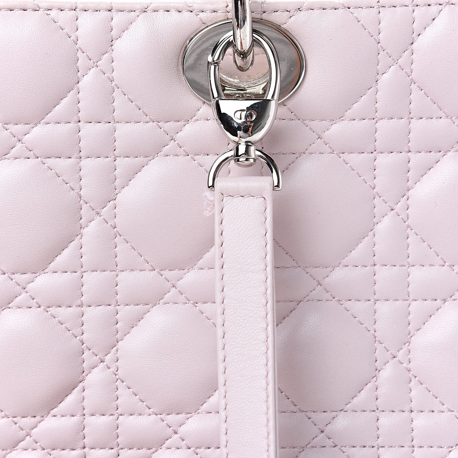 Christian Dior Lambskin Cannage Large Lady Dior Rose Poudre 10 of 13