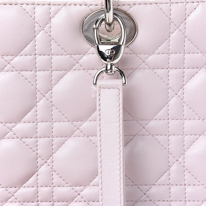 Christian Dior Lambskin Cannage Large Lady Dior Rose Poudre 10 of 13