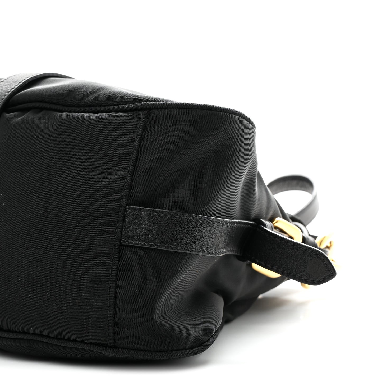 Tessuto Nylon Soft Calfskin Shopping Satchel Black