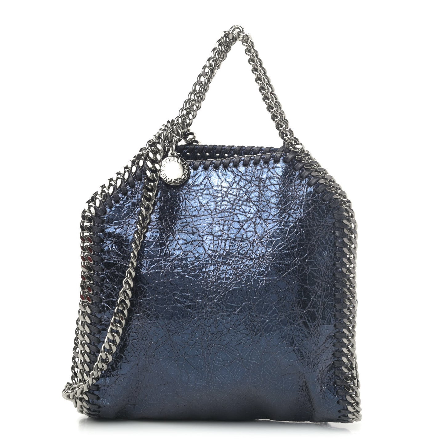 Metallic Crackle Tiny Falabella Tote Navy