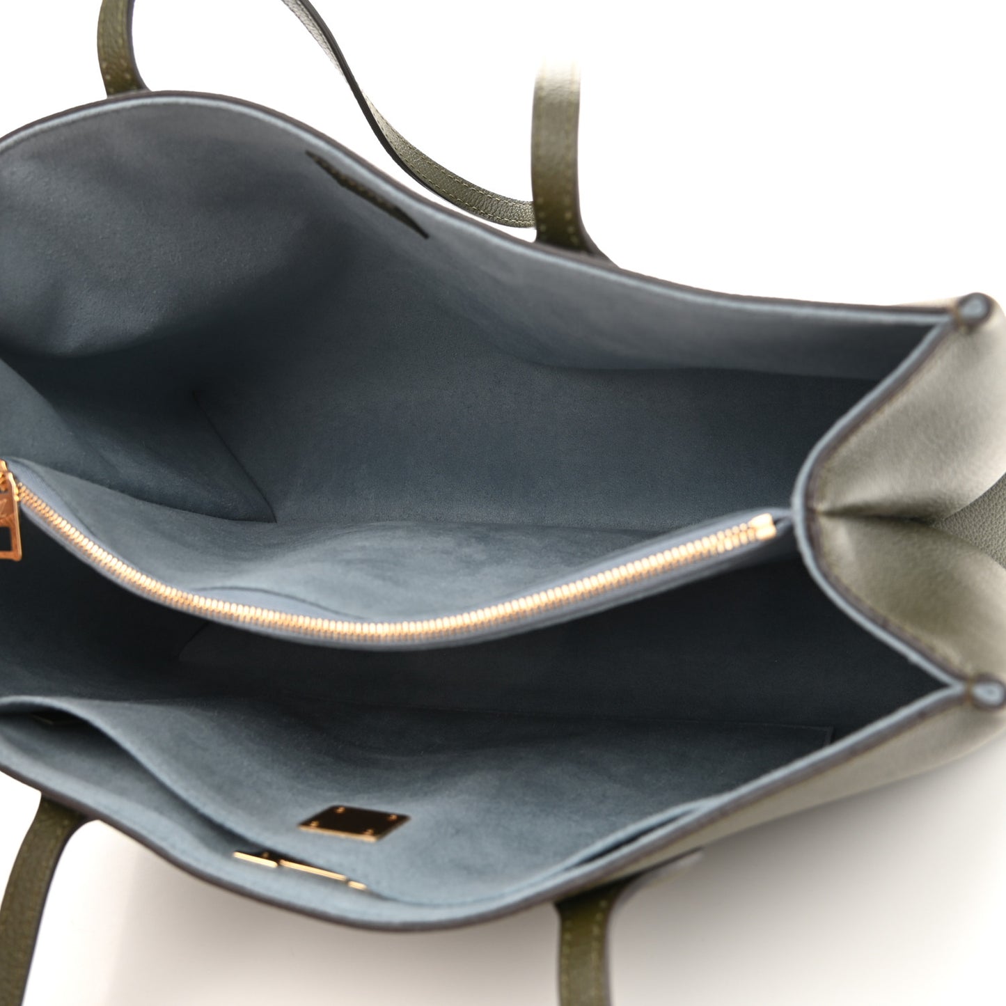 Grained Calfskin Lockme Shopper Kaki