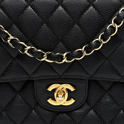 Chanel Caviar Quilted Medium Double Flap Black 8 of 10