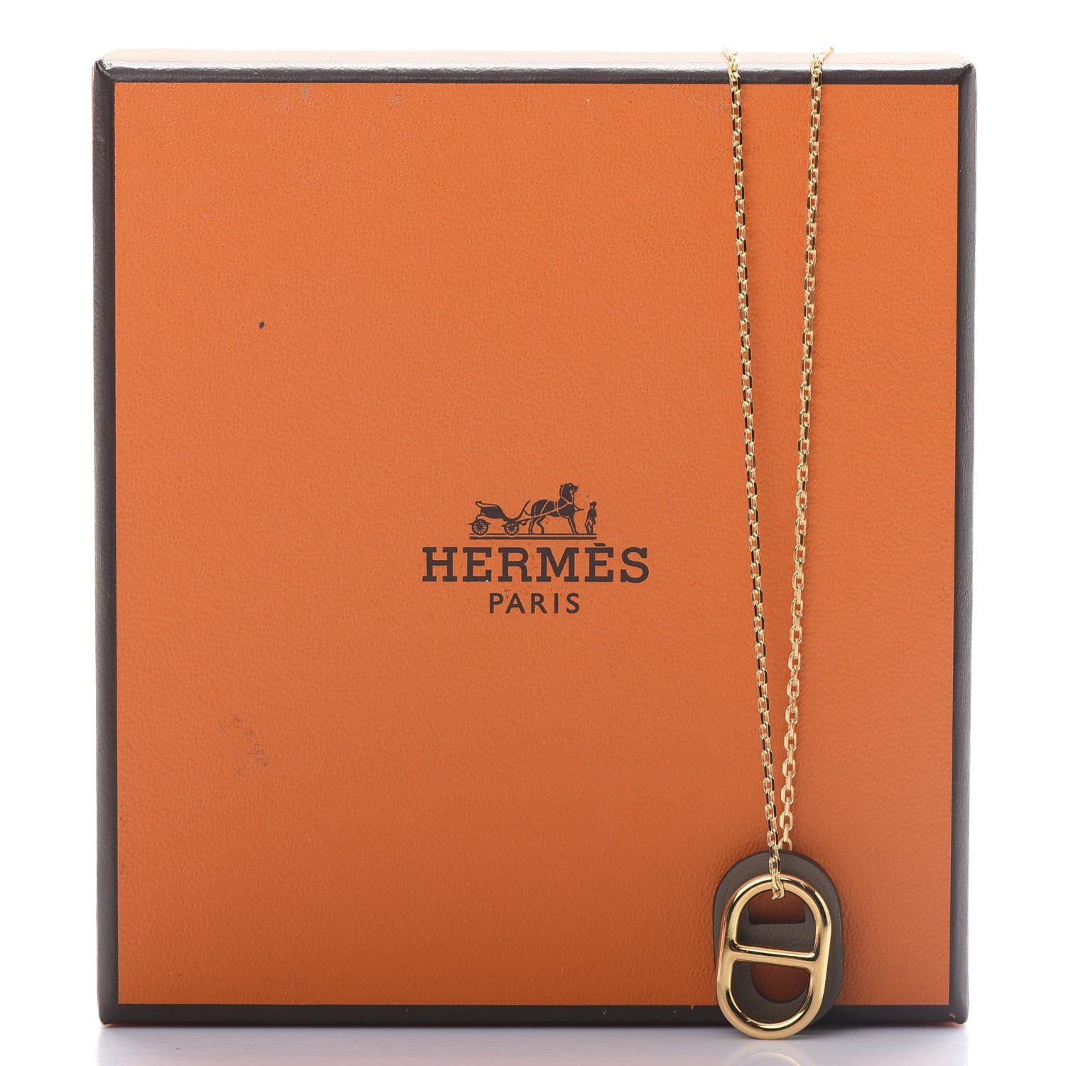 Hermes Swift O'Maillon Pendant Necklace Etoupe 6 of 6