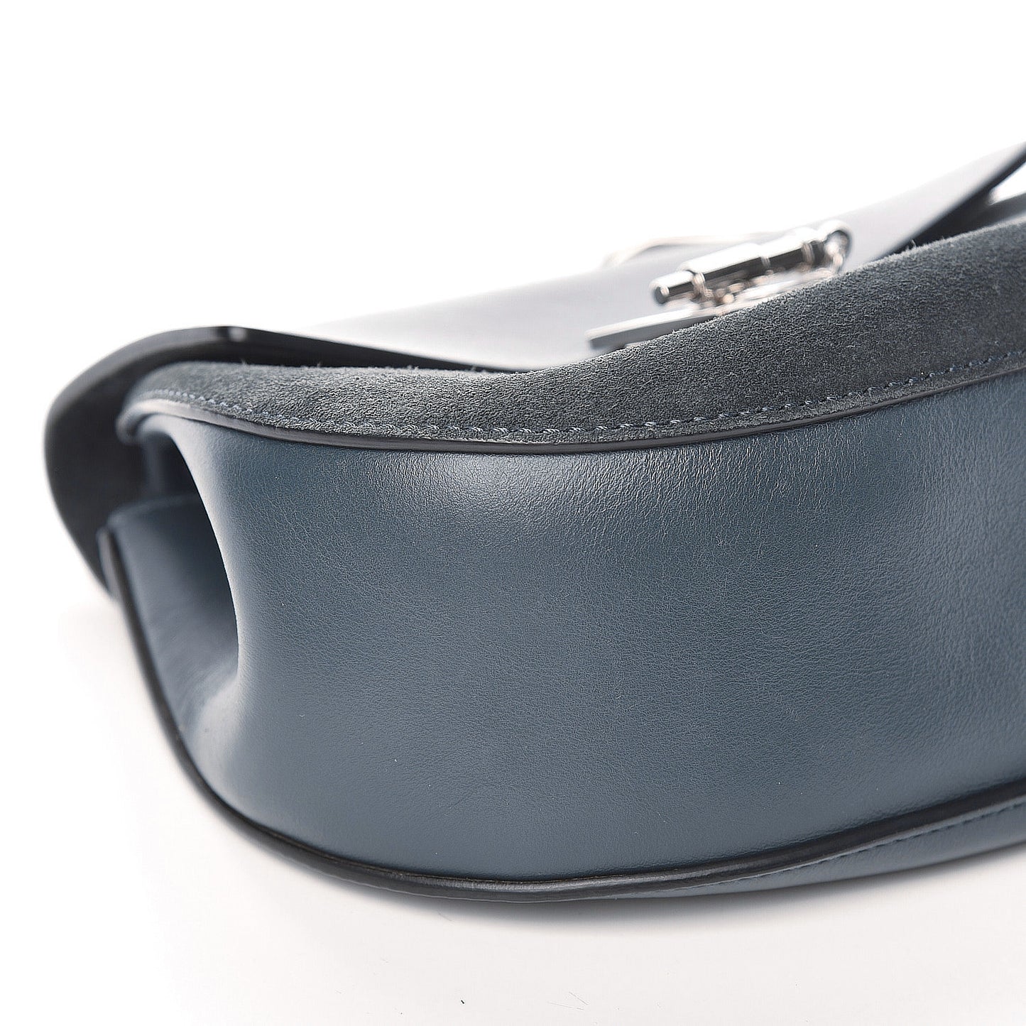 Suede Smooth Calfskin Mini Drew Shoulder Bag Cloudy Blue
