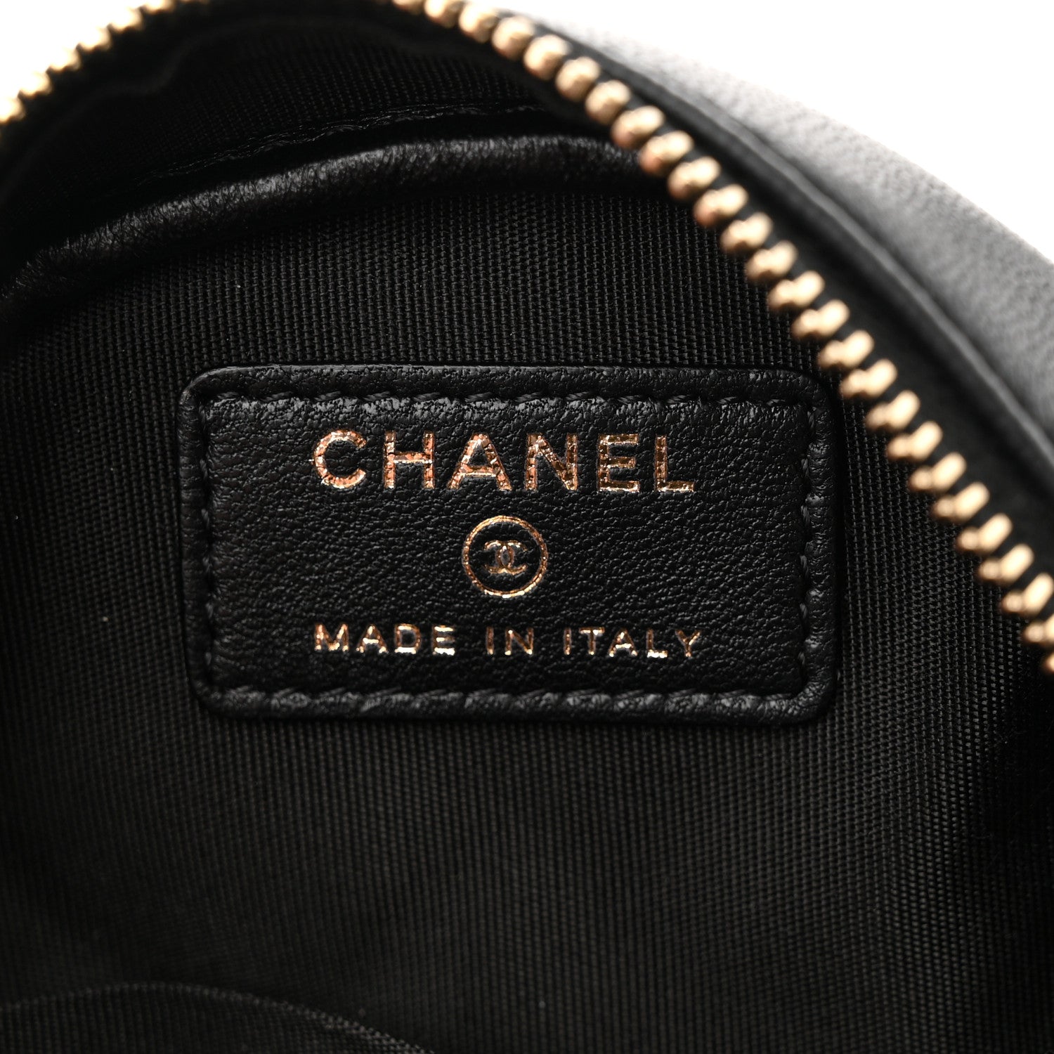 Chanel Lambskin Quilted Studded Round Clutch With Chain Black 6 of 10