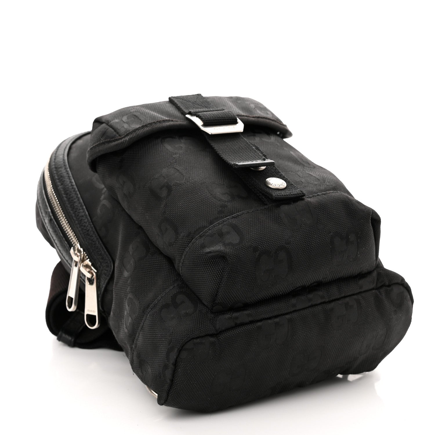 Gucci Econyl Nylon Monogram Off The Grid Sling Backpack Black 3 of 9