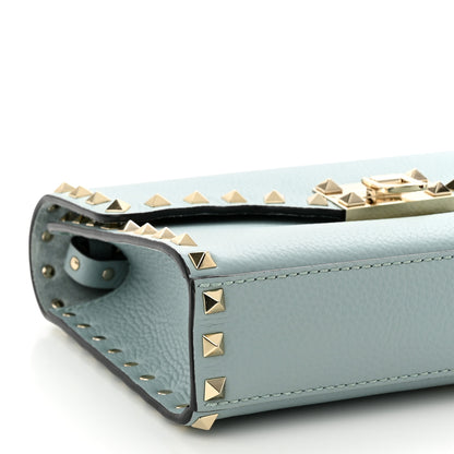 Valentino Garavani Pebbled Calfskin Medium Rockstud Flip Lock Crossbody Bag Celadon 8 of 9