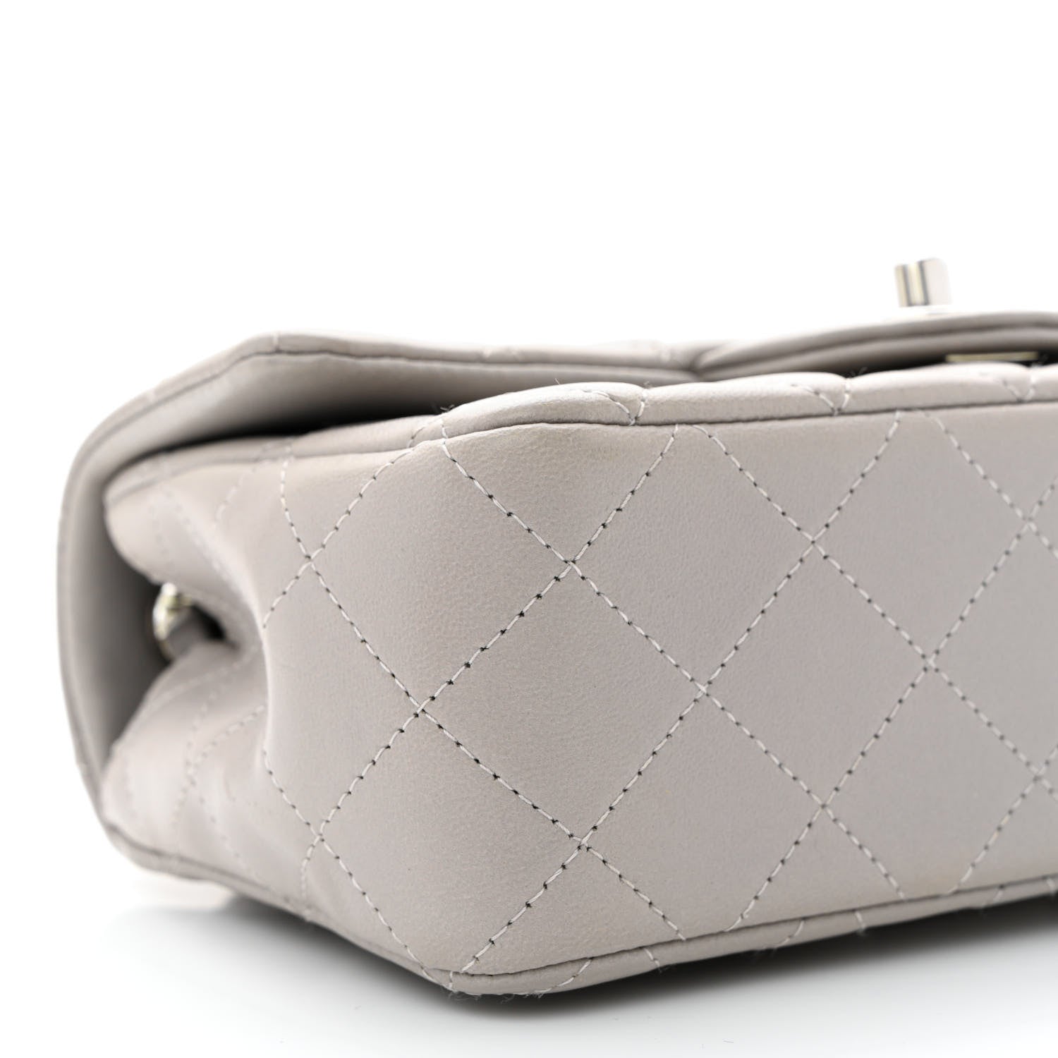 Chanel Lambskin Quilted Mini Rectangular Flap Grey 9 of 11