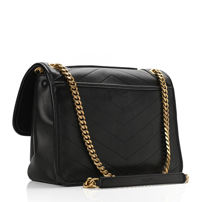 Saint Laurent Lambskin Matelasse Monogram Medium Niki Chain Satchel Black 3 of 8