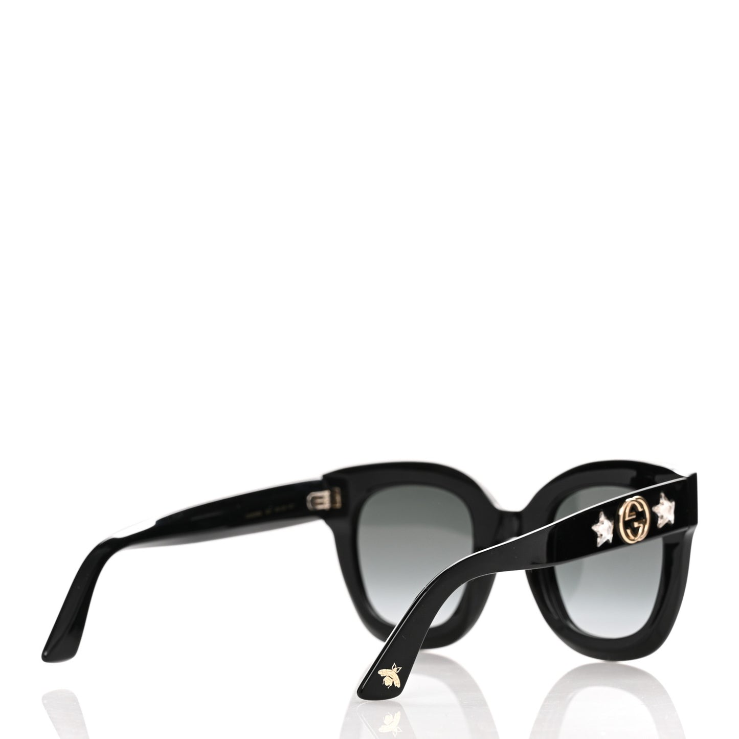 Acetate Crystal Star Round Frame Sunglasses GG0208S Black