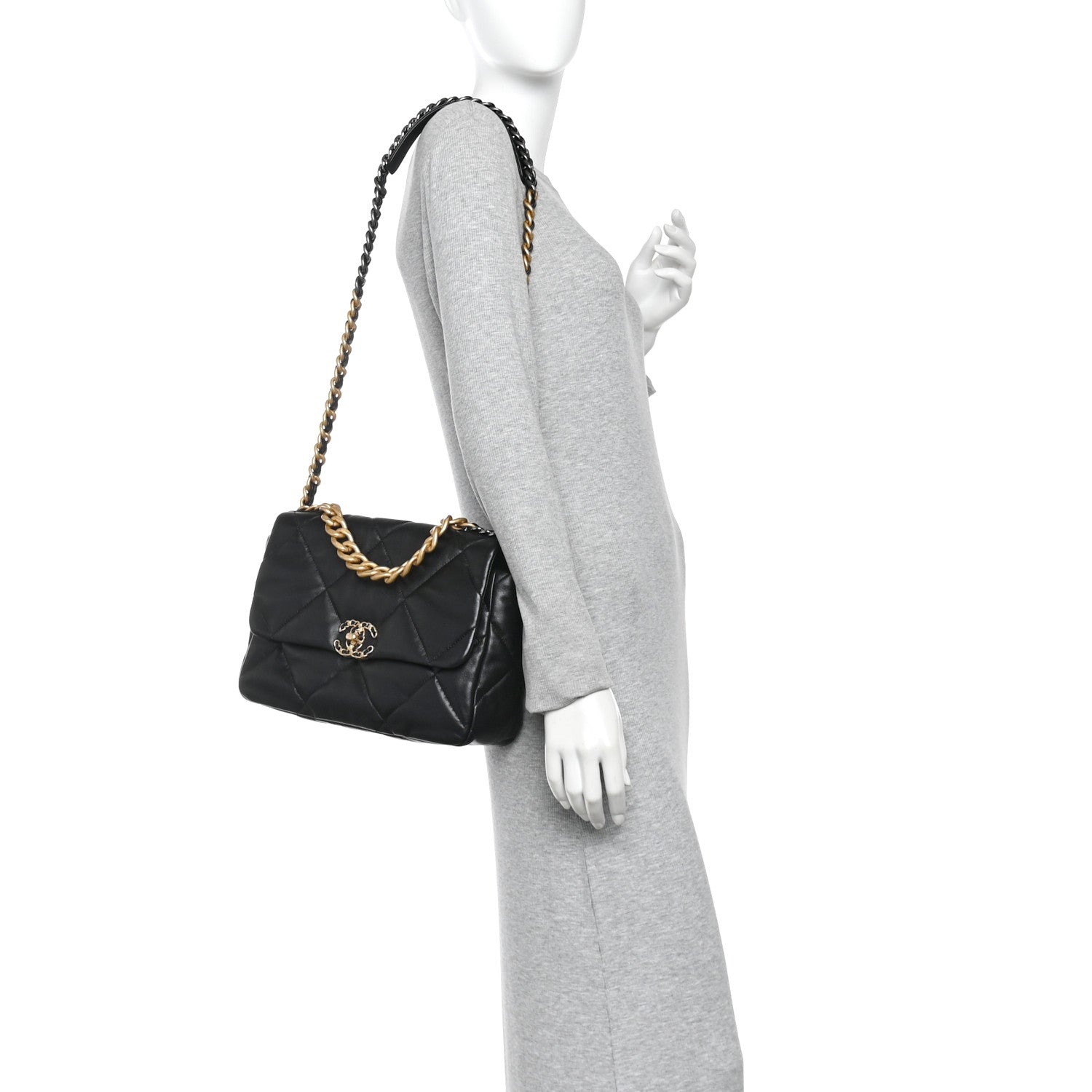 Chanel Lambskin Quilted Large Chanel 19 Flap Black 2 of 11