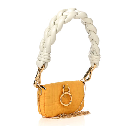 Fendi Nylon FF Embroidered Nano Baguette Maxi Handle Charm Yellow 3 of 9