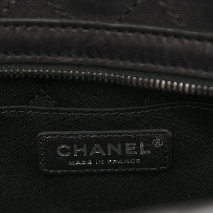 Chanel Calfskin Stitched Paris In Rome Shoulder Bag Black 6 of 10