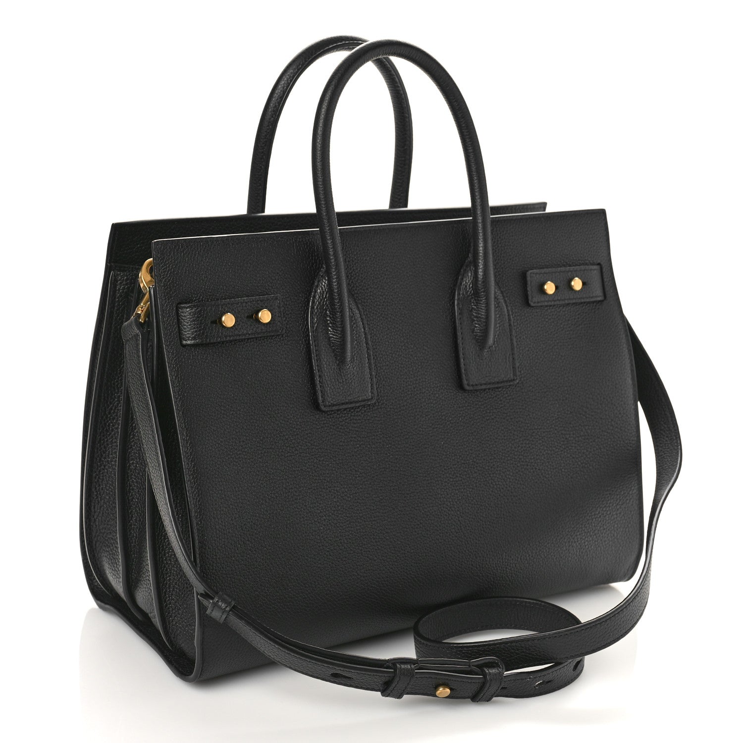 Saint Laurent Grained Calfskin Small Supple Sac De Jour Black 4 of 9