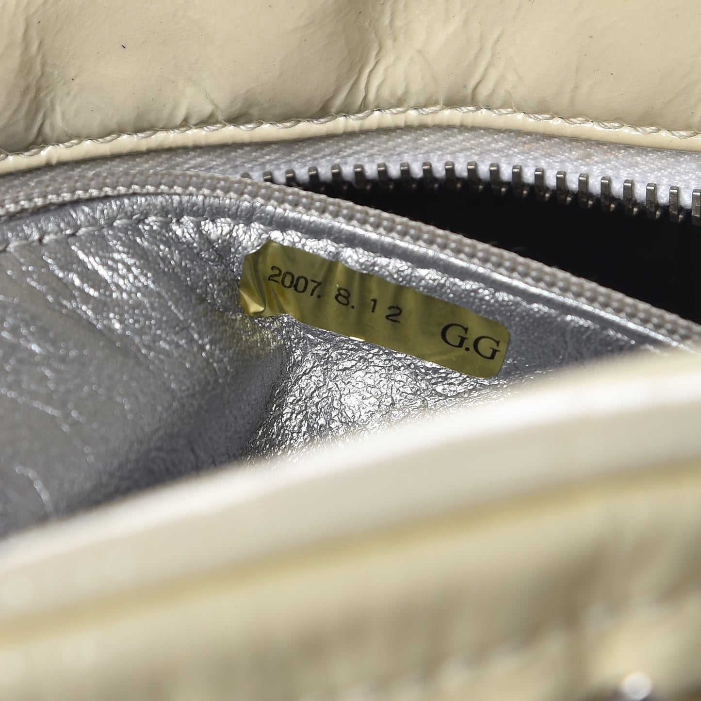 Patent Luxe Ligne Medium Bowler Ivory