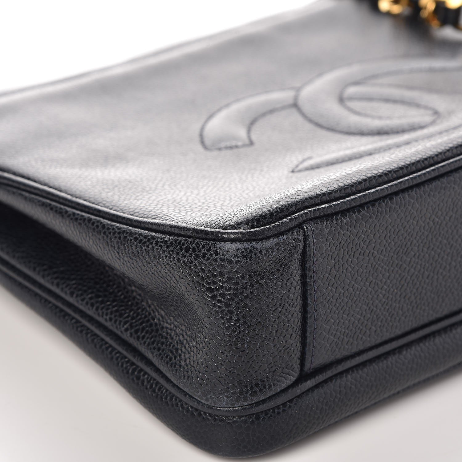 Chanel Caviar Flap Shoulder Bag Navy Blue 13 of 16
