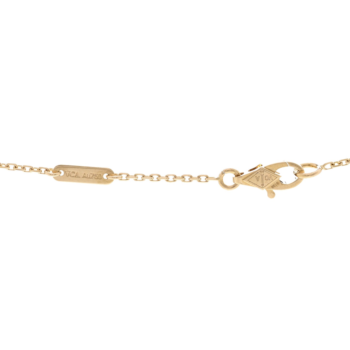 18K Yellow Gold Mother of Pearl Sweet Alhambra Butterfly Pendant Necklace