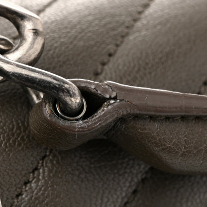 Saint Laurent Sheepskin Matelasse Chevron Monogram Large College Satchel Dark Anthracite 12 of 14