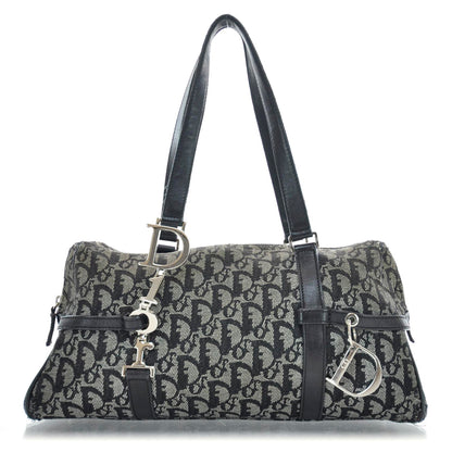 Christian Dior Denim Monogram Charms Boston Black 1 of 12