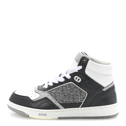 Christian Dior Smooth Calfskin Jacquard Oblique Mens B27 High Top Sneakers 40 Grey 1 of 9