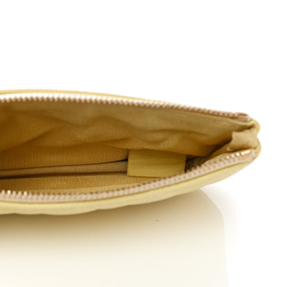 Chanel Lambskin Quilted Small Cosmetic Case Yellow 5 of 8