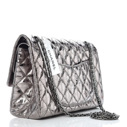 Chanel Metallic Striped Calfskin 2.55 Reissue 226 Flap Dark Silver 3 of 8