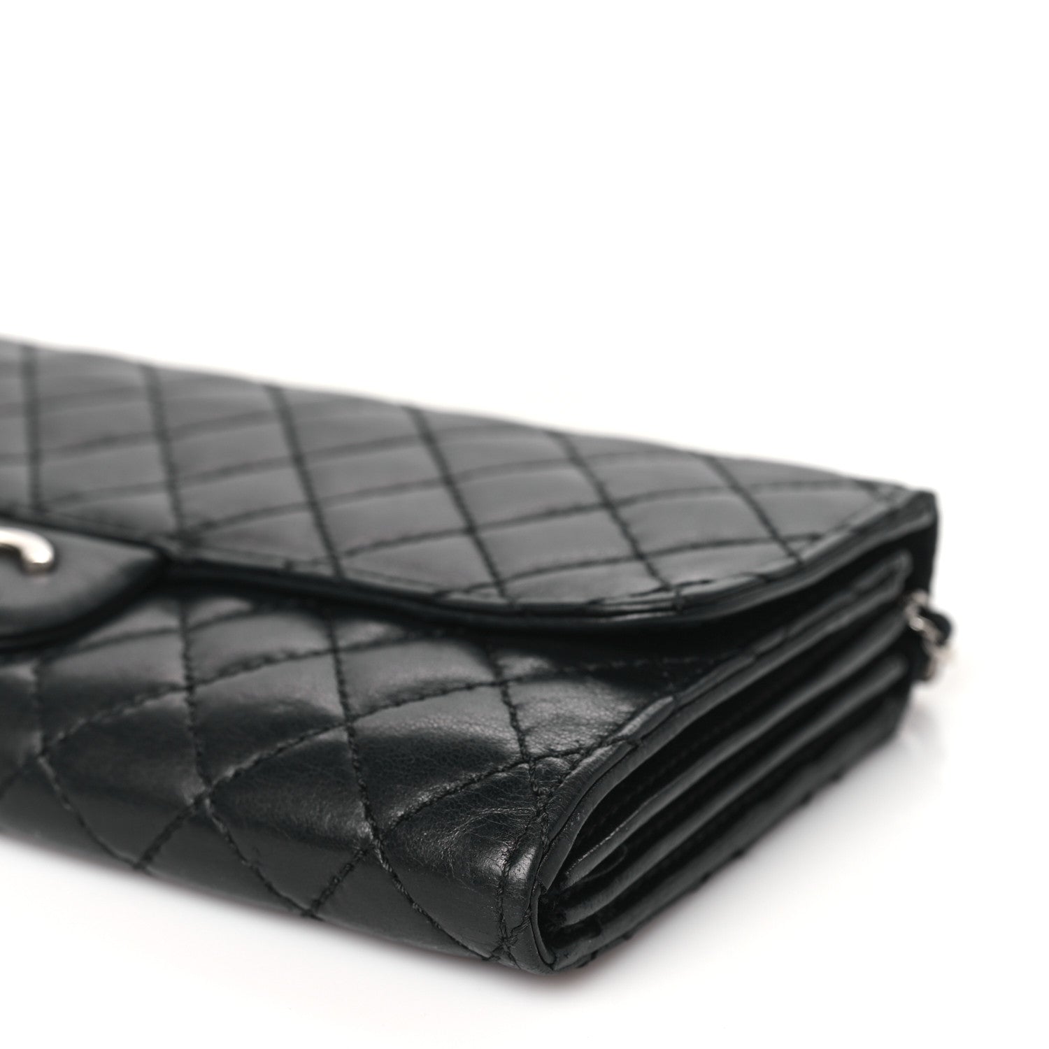 Chanel Lambskin Quilted Clutch with Chain Flap Black 10 of 13