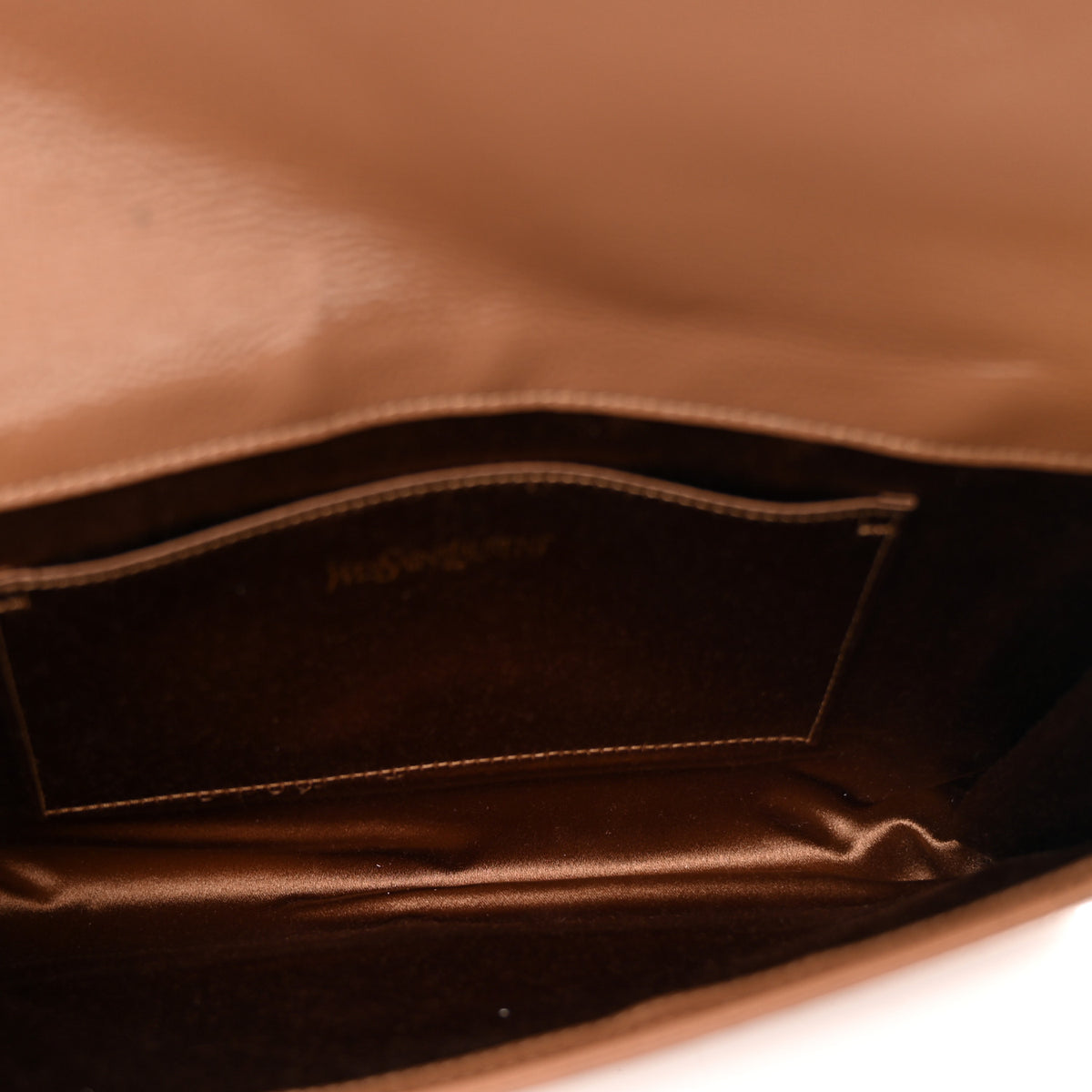Textured Patent Calfskin Monogram Large Belle De Jour Clutch Beige