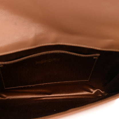 Saint Laurent Textured Patent Calfskin Monogram Large Belle De Jour Clutch Beige 5 of 7