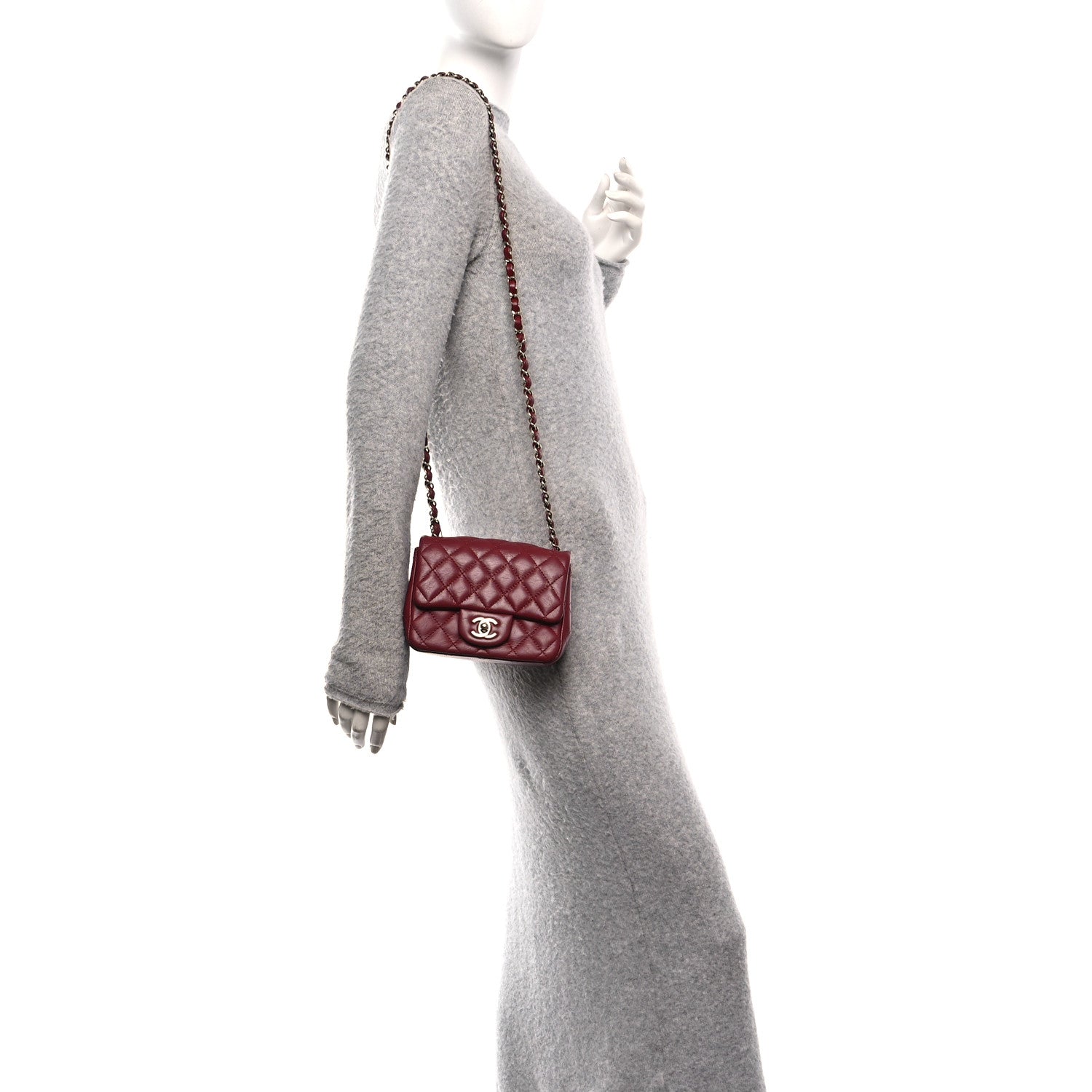 Chanel Lambskin Quilted Mini Square Flap Red 3 of 19