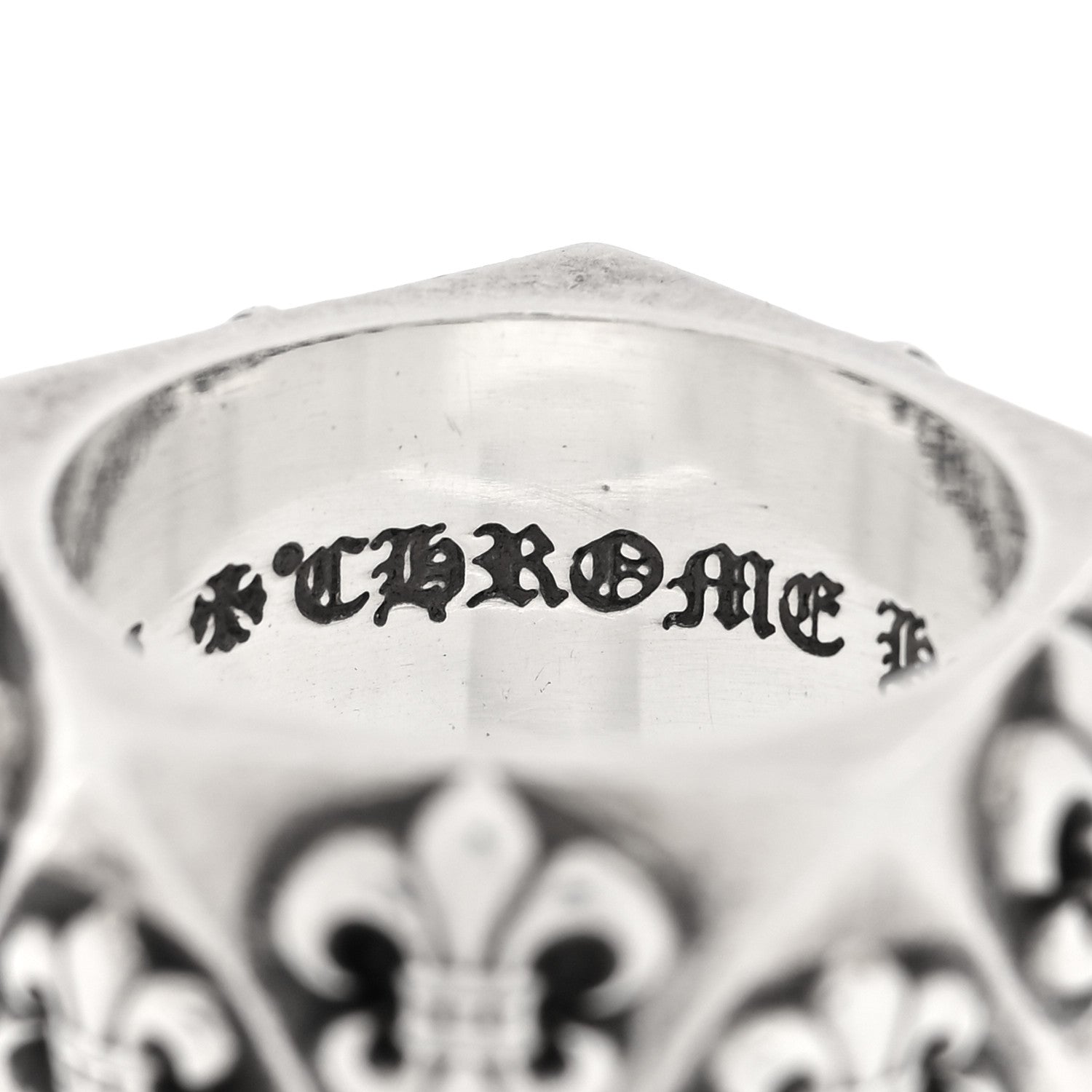 Chrome Hearts Sterling SIlver Pentagon Fleur de Lis Ring 54 7 5 of 5