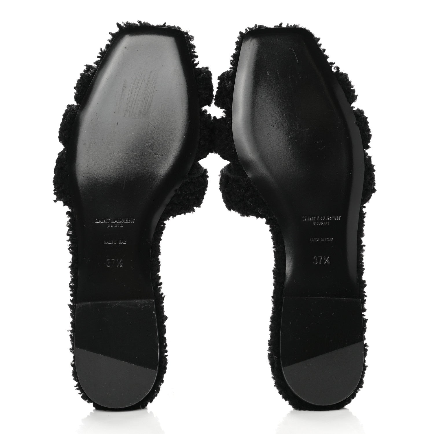 Saint Laurent Shearling Tribute Flat Mules 37.5 black 5 of 8