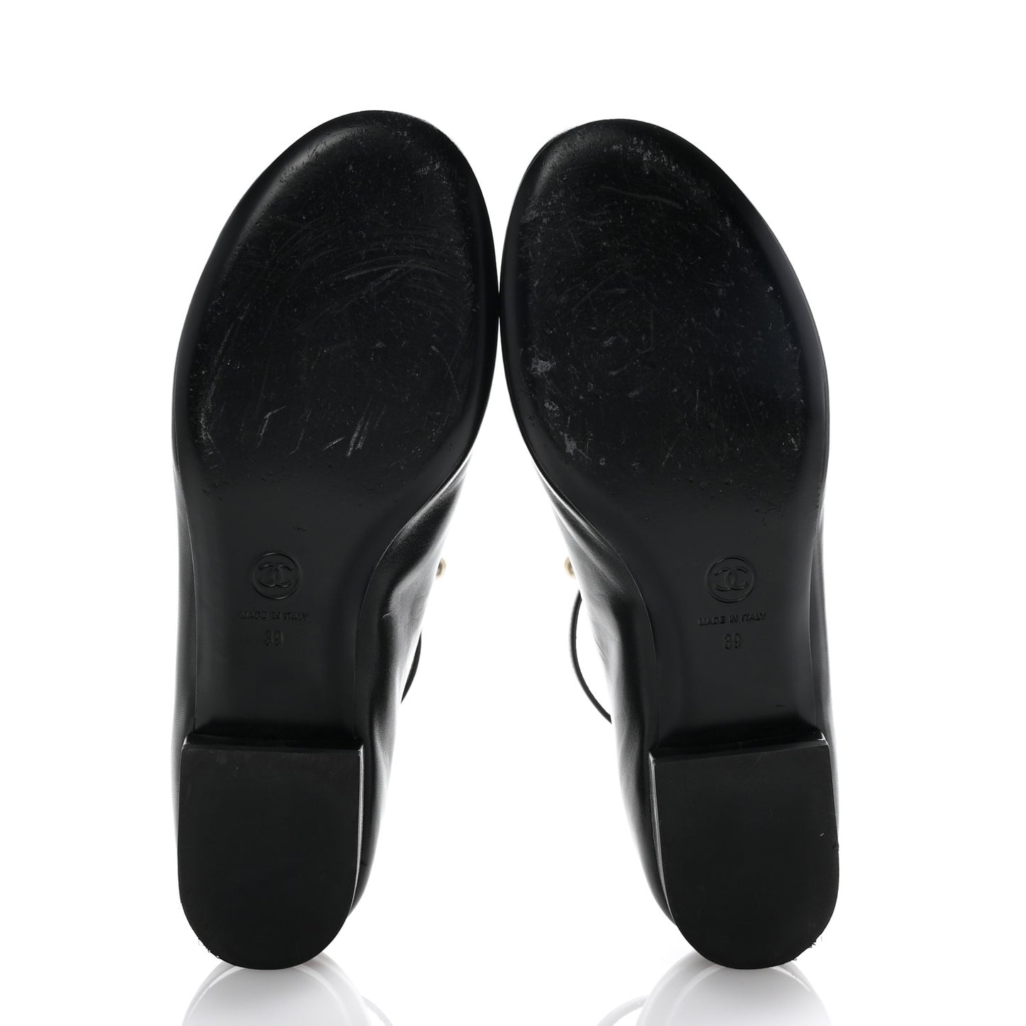 Goatskin Pearl Mary Janes Flats 39 Black