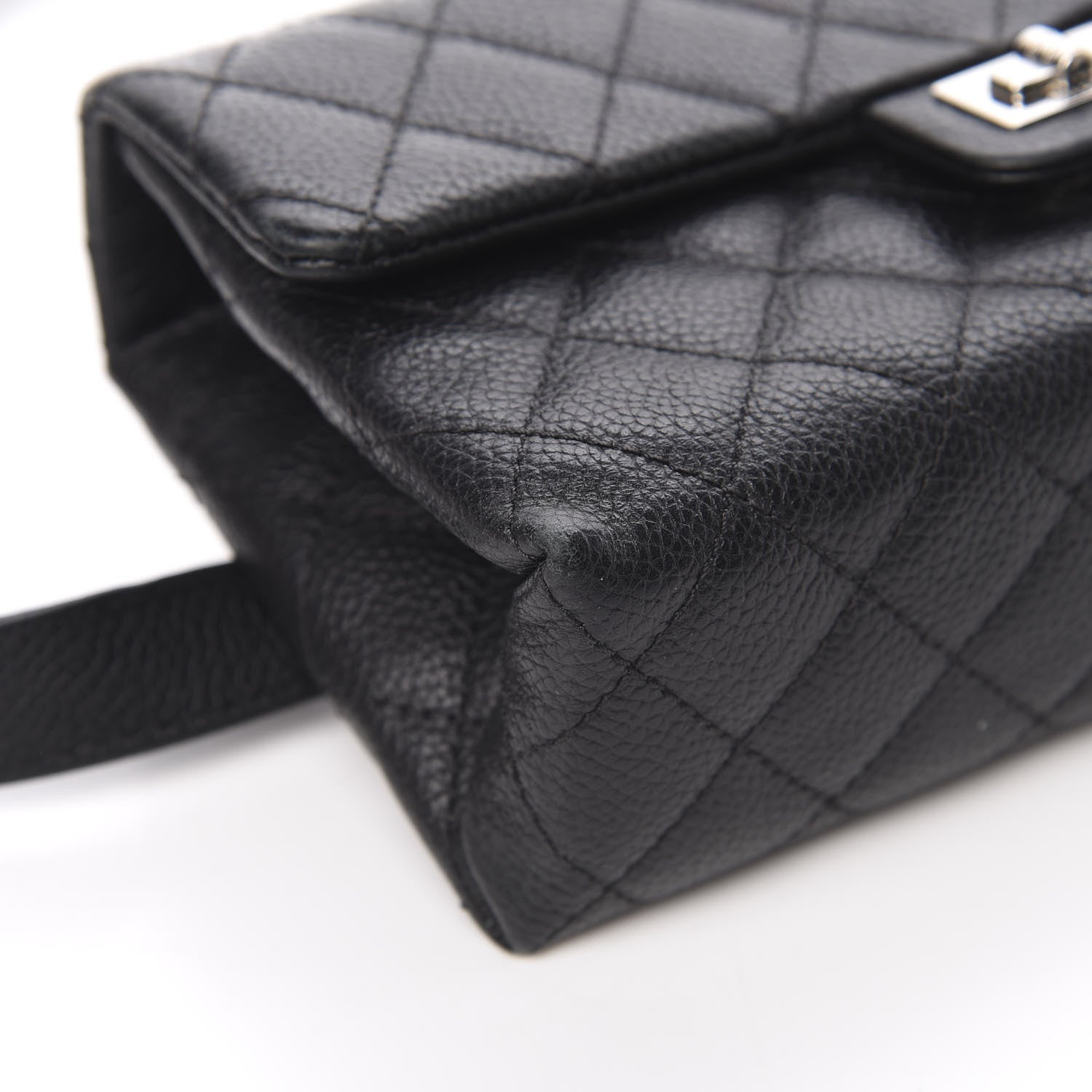Chanel Grained Calfskin Quilted 2.55 Reissue Flap Belt Bag Clutch Black 13 of 13