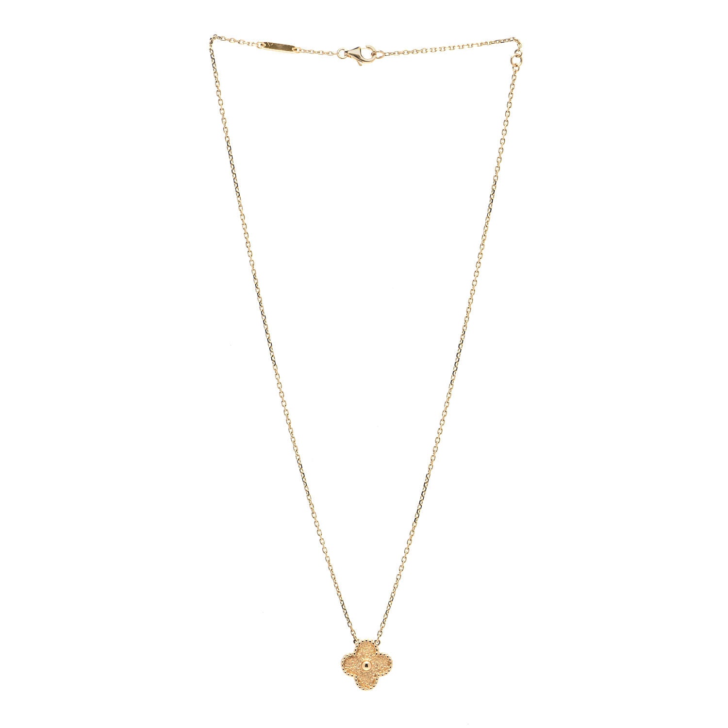 Van Cleef & Arpels 18K Yellow Gold Vintage Alhambra Pendant Necklace 3 of 6