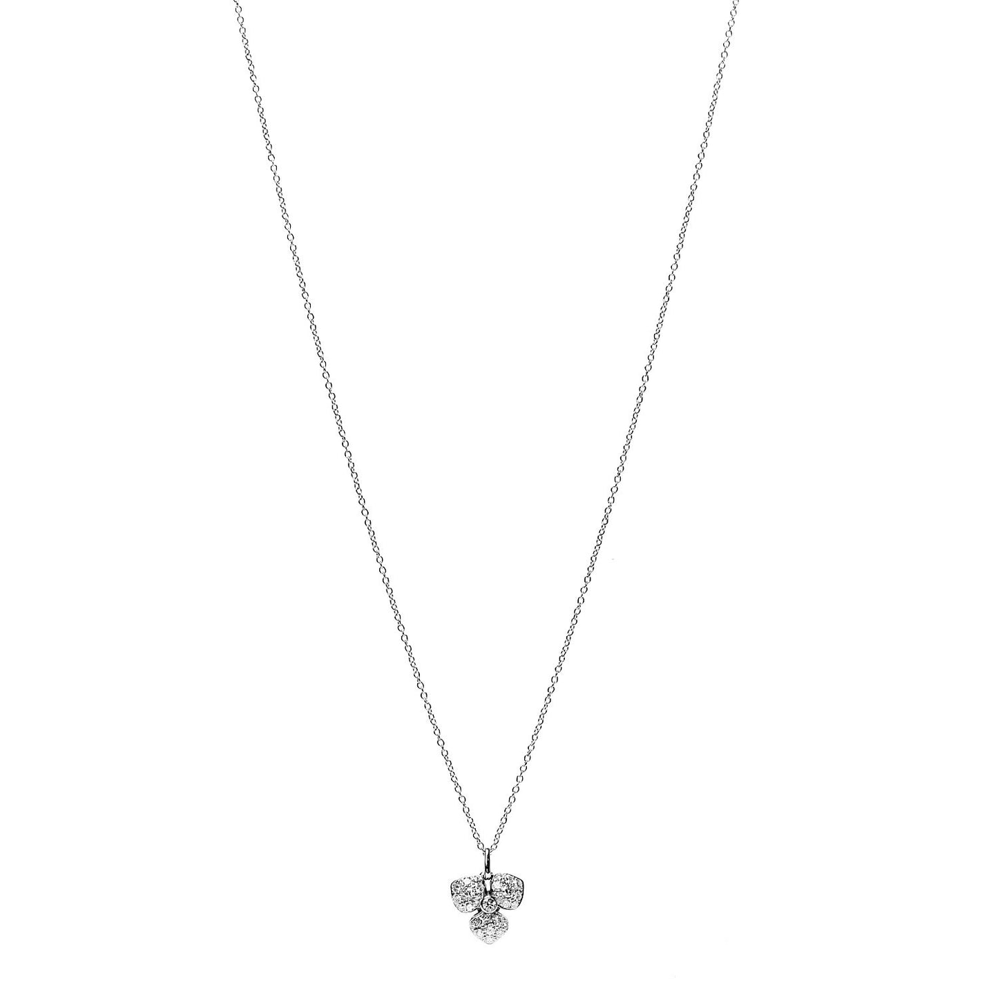 Platinum Diamond Petal Flower Necklace