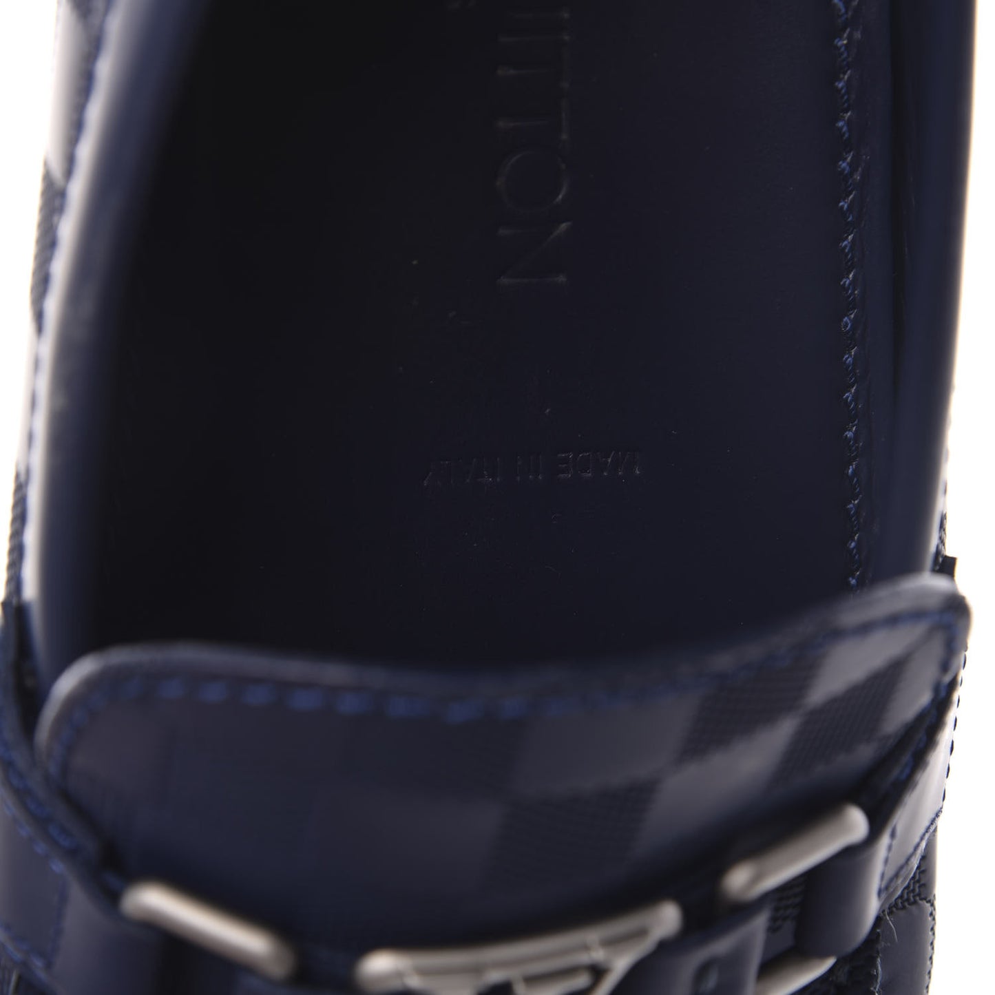 Damier Infini Mens Hockenheim Moccasin Loafers 9 Cosmos