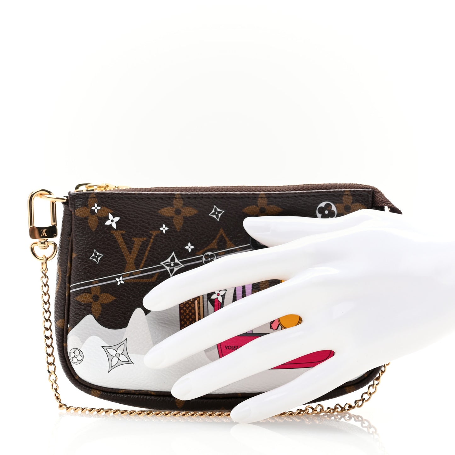 Monogram 2019 Christmas Animation Mini Courchevel Pochette Accessories Fuchsia