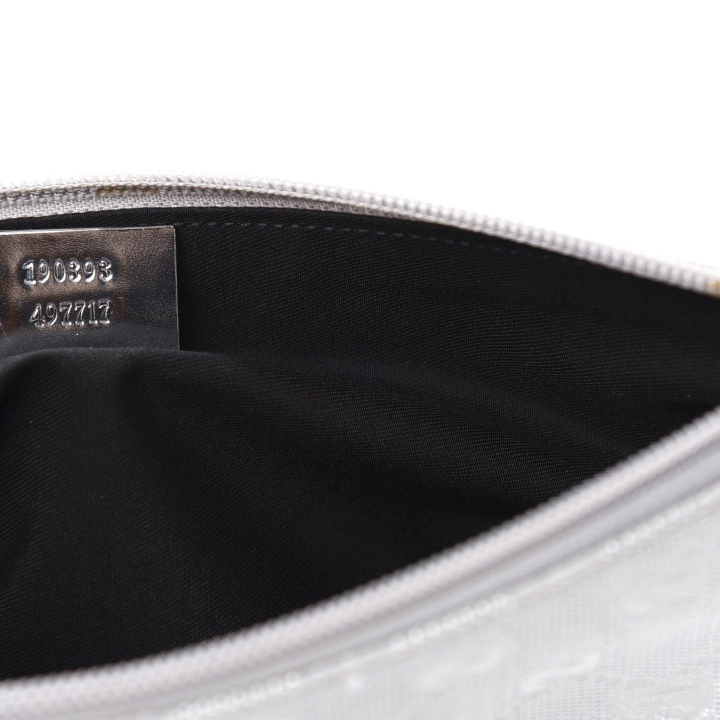 Metallic Monogram Pretty Boat Pochette Silver