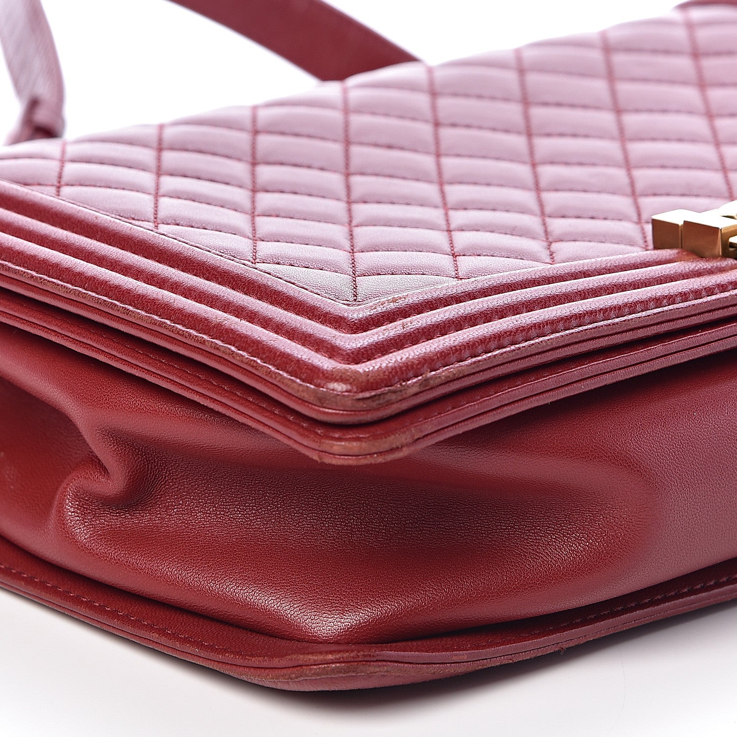 Chanel Lambskin Quilted New Medium Boy Flap Dark Red 10 of 12