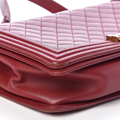 Chanel Lambskin Quilted New Medium Boy Flap Dark Red 10 of 12